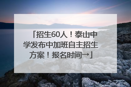 招生60人！泰山中学发布中加班自主招生方案！报名时间→