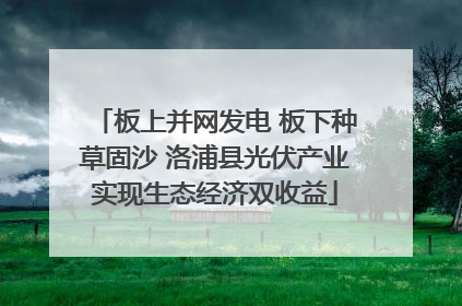 板上并网发电 板下种草固沙 洛浦县光伏产业实现生态经济双收益