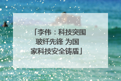 李伟：科技突围 玻纤先锋 为国家科技安全铸盾