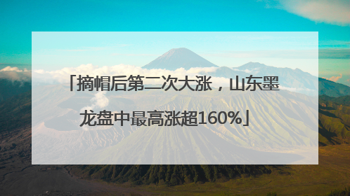 摘帽后第二次大涨，山东墨龙盘中最高涨超160%