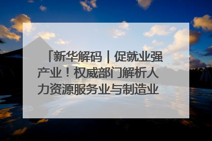 新华解码｜促就业强产业！权威部门解析人力资源服务业与制造业融合发展试点