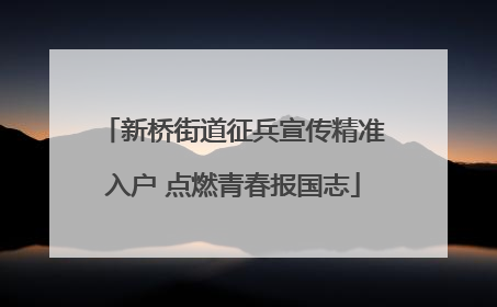 新桥街道征兵宣传精准入户 点燃青春报国志