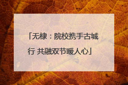 无棣：院校携手古城行 共融双节暖人心