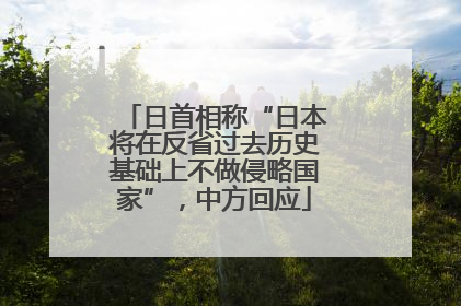 日首相称“日本将在反省过去历史基础上不做侵略国家”，中方回应