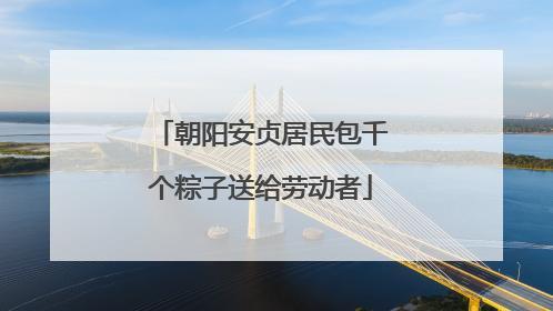 朝阳安贞居民包千个粽子送给劳动者