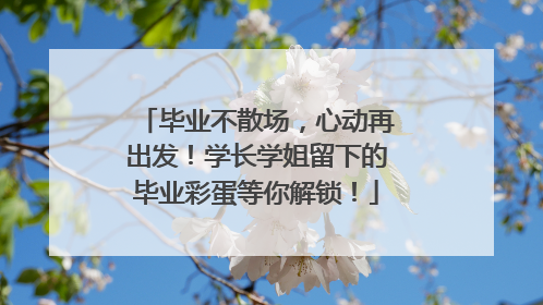 毕业不散场，心动再出发！学长学姐留下的毕业彩蛋等你解锁！