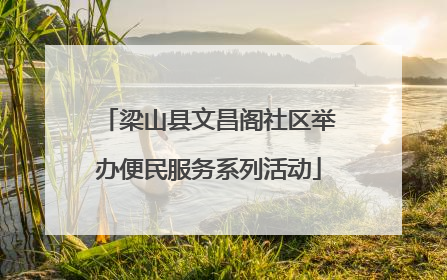 梁山县文昌阁社区举办便民服务系列活动