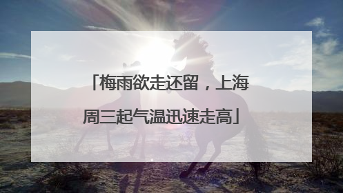 梅雨欲走还留，上海周三起气温迅速走高