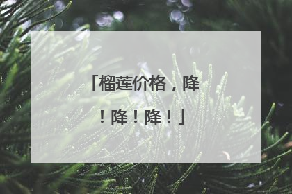 榴莲价格，降！降！降！