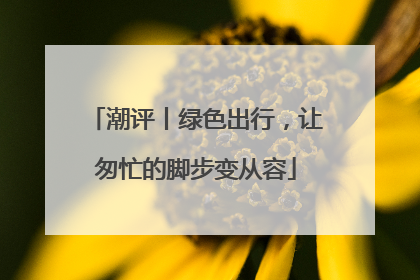 潮评丨绿色出行，让匆忙的脚步变从容