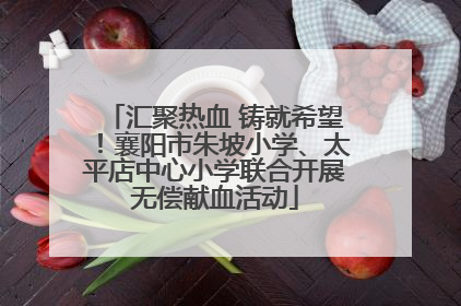 汇聚热血 铸就希望！襄阳市朱坡小学、太平店中心小学联合开展无偿献血活动