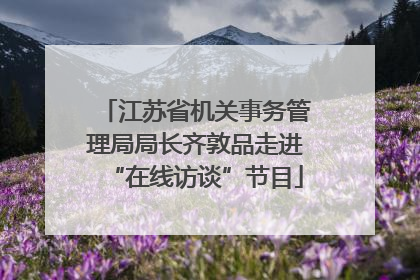 江苏省机关事务管理局局长齐敦品走进“在线访谈”节目