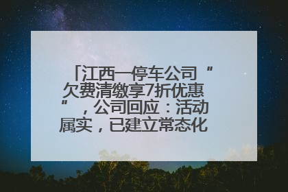 江西一停车公司“欠费清缴享7折优惠”，公司回应：活动属实，已建立常态化诉讼追缴机制