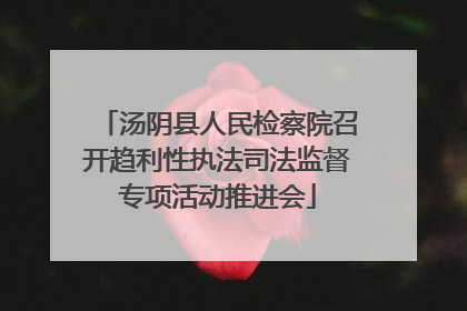 汤阴县人民检察院召开趋利性执法司法监督专项活动推进会