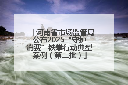 河南省市场监管局公布2025“守护消费”铁拳行动典型案例（第二批）