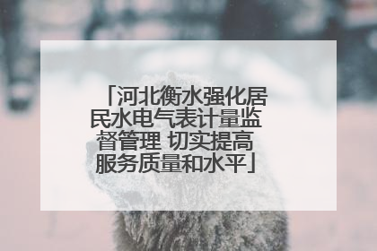 河北衡水强化居民水电气表计量监督管理 切实提高服务质量和水平