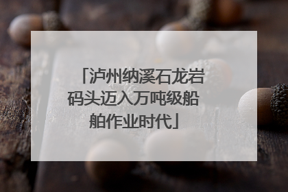 泸州纳溪石龙岩码头迈入万吨级船舶作业时代