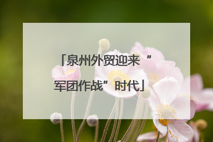 泉州外贸迎来“军团作战”时代