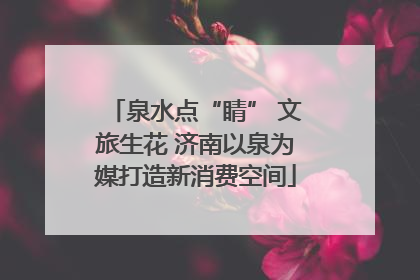 泉水点“睛” 文旅生花 济南以泉为媒打造新消费空间