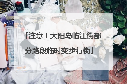注意！太阳岛临江街部分路段临时变步行街
