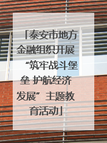 泰安市地方金融组织开展“筑牢战斗堡垒 护航经济发展”主题教育活动