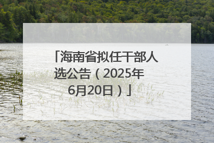 海南省拟任干部人选公告（2025年6月20日）