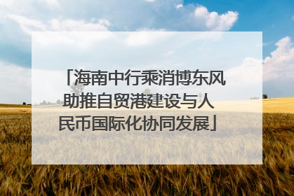 海南中行乘消博东风 助推自贸港建设与人民币国际化协同发展