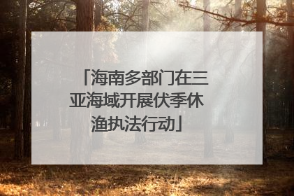 海南多部门在三亚海域开展伏季休渔执法行动