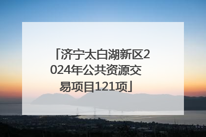 济宁太白湖新区2024年公共资源交易项目121项