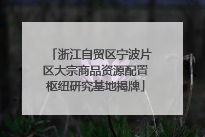 浙江自贸区宁波片区大宗商品资源配置枢纽研究基地揭牌