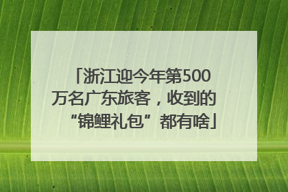 浙江迎今年第500万名广东旅客，收到的“锦鲤礼包”都有啥