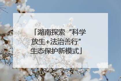 湖南探索“科学放生+法治善行”生态保护新模式