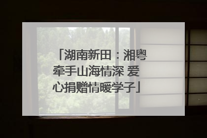 湖南新田：湘粤牵手山海情深 爱心捐赠情暖学子