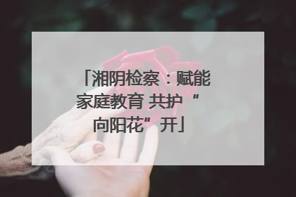 湘阴检察：赋能家庭教育 共护“向阳花”开
