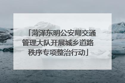 菏泽东明公安局交通管理大队开展城乡道路秩序专项整治行动