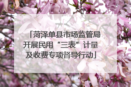菏泽单县市场监管局开展民用“三表”计量及收费专项督导行动