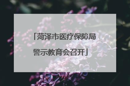 菏泽市医疗保障局警示教育会召开