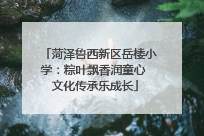 菏泽鲁西新区岳楼小学：粽叶飘香润童心 文化传承乐成长