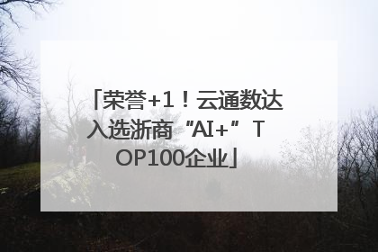 荣誉+1！云通数达入选浙商“AI+”TOP100企业