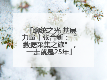 聊统之光 基层力量丨张合新：“数据采集之旅”，一走就是25年