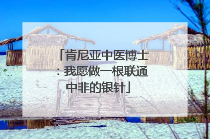 肯尼亚中医博士：我愿做一根联通中非的银针