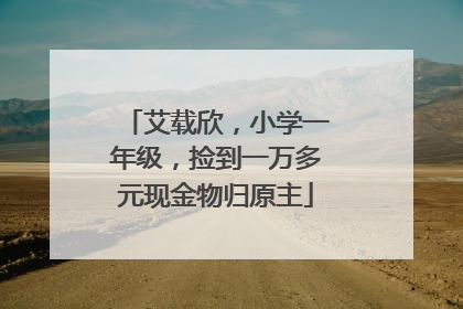 艾载欣，小学一年级，捡到一万多元现金物归原主
