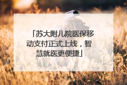 苏大附儿院医保移动支付正式上线，智慧就医更便捷