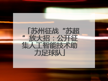 苏州征战“苏超”放大招：公开征集人工智能技术助力足球队