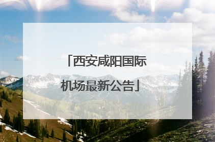西安咸阳国际机场最新公告