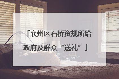 襄州区石桥资规所给政府及群众“送礼”