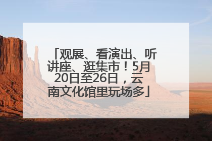 观展、看演出、听讲座、逛集市！5月20日至26日，云南文化馆里玩场多