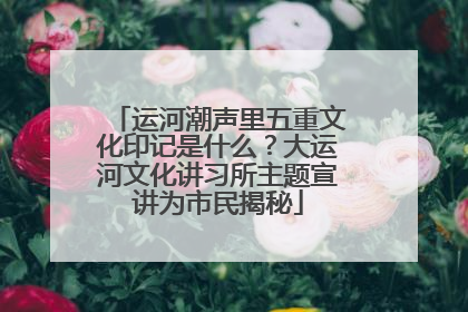 运河潮声里五重文化印记是什么？大运河文化讲习所主题宣讲为市民揭秘