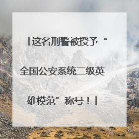 这名刑警被授予“全国公安系统二级英雄模范”称号！
