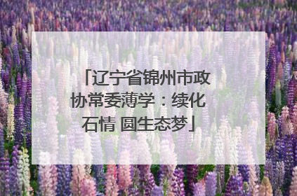 辽宁省锦州市政协常委薄学：续化石情 圆生态梦